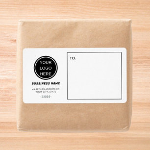 Étiquette Votre logo ici l Black White Business Livraison