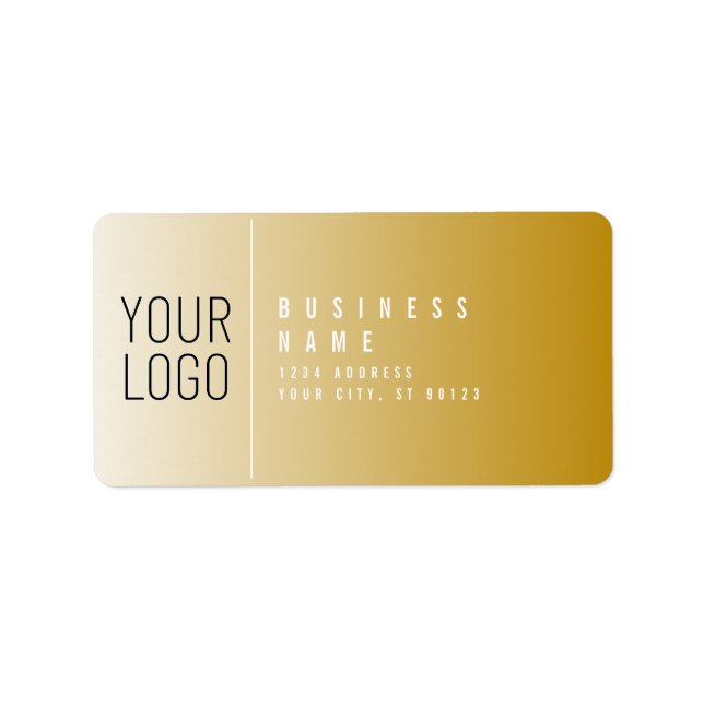 Étiquette Votre Logo Ici Modern Gold & White Adresse de reto (Devant)