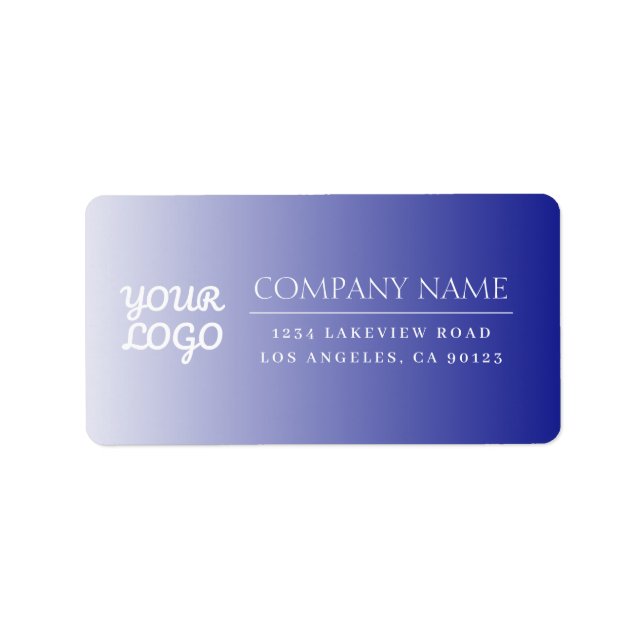 Étiquette Votre logo ici moderne Ombre blanc & couleur modif (Devant)