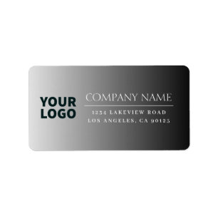 Étiquette Votre logo Ici Moderne Ombre Gris Noir (modifiable