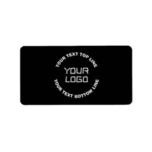 Étiquette Votre logo ou image et texte modifiable Noir & B