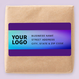 Étiquette Votre logo Purple Turquoise Green Ombre