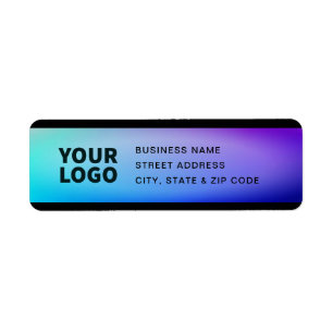 Étiquette Votre logo   Turquoise et pourpre