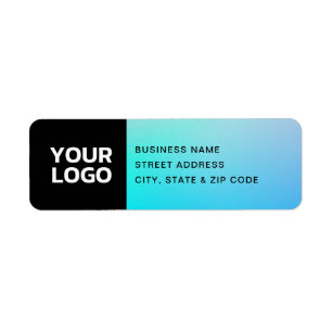 Étiquette Votre logo   Turquoise et violet délavé