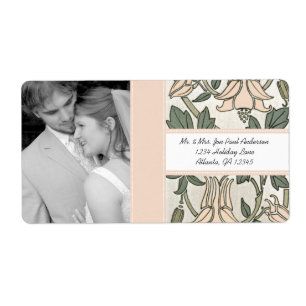 Étiquette Votre Mariage photo Vintage Millennial Pink & Gree