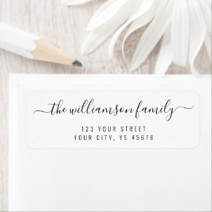 Étiquette Votre Nom De Famille Elegant Script Letters Adress