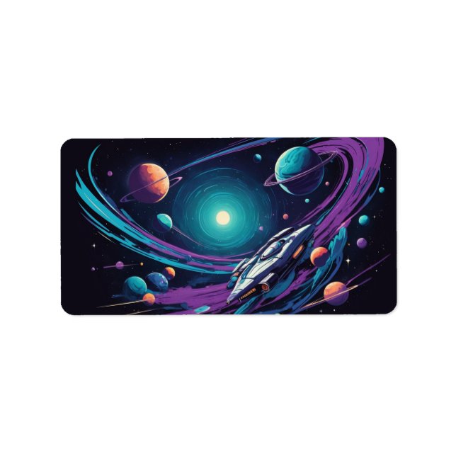 Étiquette voyage cosmique (Devant)