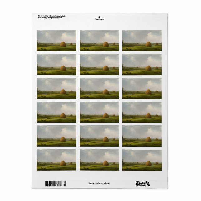 Étiquette Vue de Marshfield, 1876 par Martin Johnson Heade (Feuille entière)