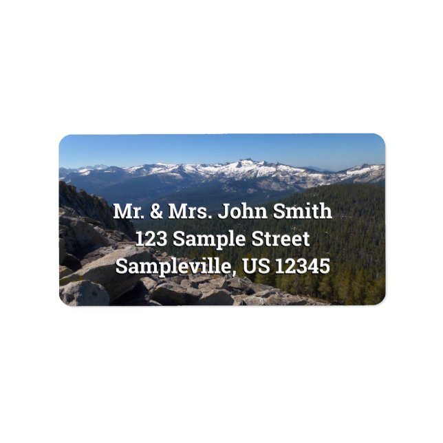 Étiquette Vue de Mitchell Peak au parc national Sequoia (Devant)