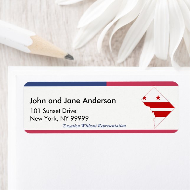 Étiquette Washington DC No Représentation Return Adresse (En situation)