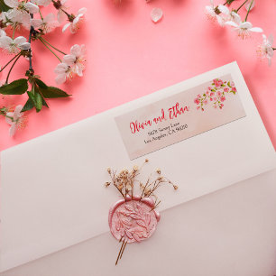 Étiquette Watercolor Cherry Blossom Spring Wedding Adresse