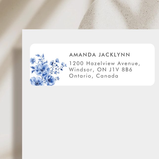 Étiquette Watercolor Chinoiserie floral (Créateur téléchargé)