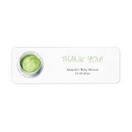 Étiquette Watercolor Matcha Latte Baby Shower 