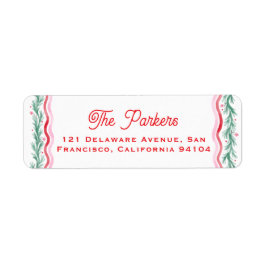 Étiquette Watercolor Wavy Holiday Garland Frame