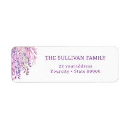 Étiquette Watercolor wisteria return address label
