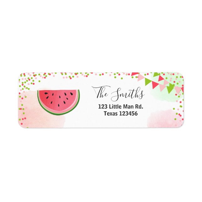 Étiquette Watermelon Adresse de retour Label Melon Party Fru (Devant)