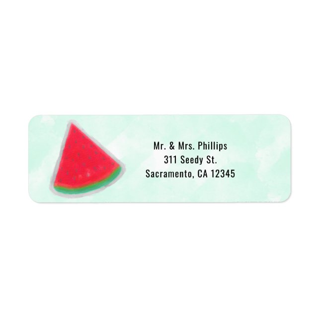 Étiquette Watermelon Aquarelle Anniversaire Fête Invitation (Devant)