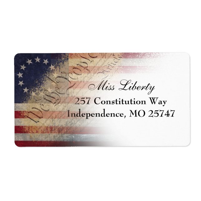 Étiquette We The People Betsy Ross American Flag Adresse (Devant)