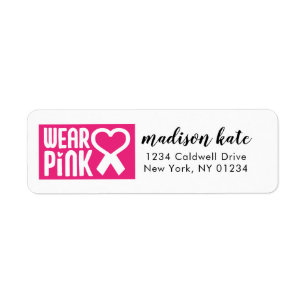 Étiquette Wear Pink Return Address Labels
