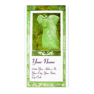 Étiquette WEDDING LOVE PEACOCK , green white