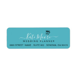 Étiquette Wedding planner de script Turquoise
