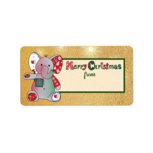 Étiquette Weihnachten mit Elefant