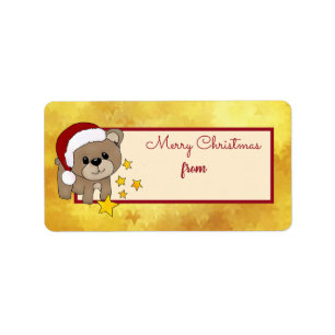 Étiquette Weihnachtsbär Adressaufkleber