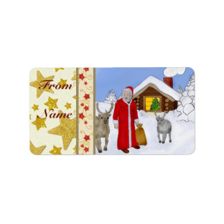 Étiquette Weihnachtsmann Rechteckiger Aufkleber