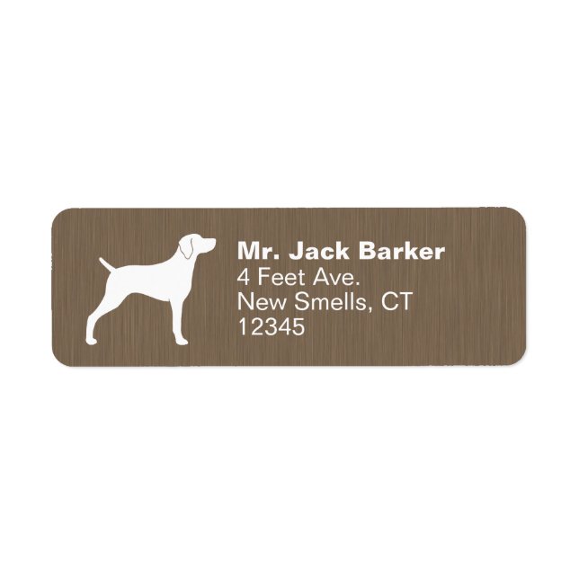 Étiquette Weimaraner Chien Silhouette Retour Adresse Étiquet (Devant)