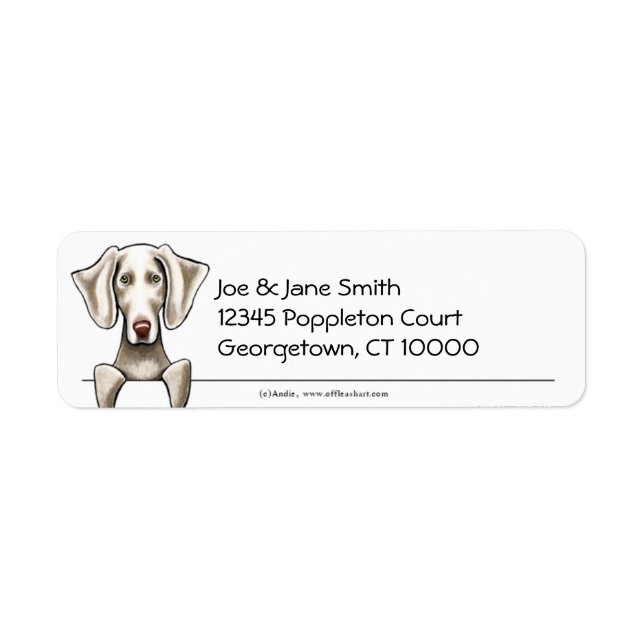 Étiquette Weimaraner propre et simple (Devant)