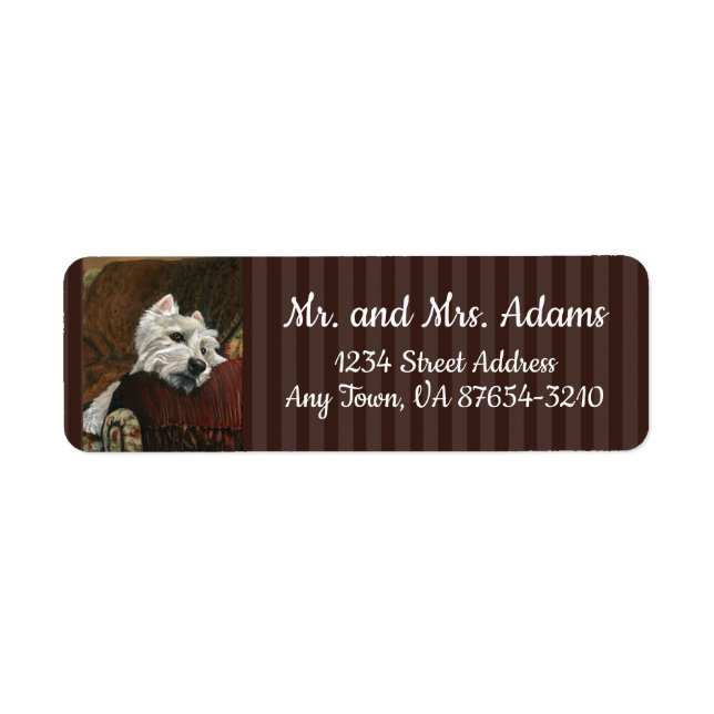 Étiquette Westie sur canapé (Devant)