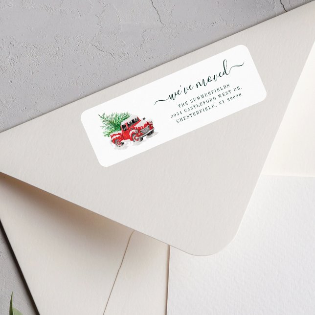 Étiquette We've Moved Christmas Holiday Return Address (We've Moved Christmas Holiday Return Address Label)