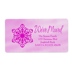 Étiquette We've Moved snowflake Holiday Address Label