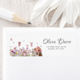 Étiquette Whimsical Fairy Return Adresse Label Baby shower