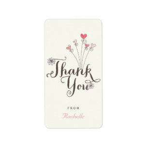 Étiquette Whimsical One Baby Girl 1er anniversaire Merci