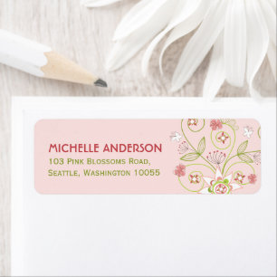 Étiquette Whimsical rose Floral Blooms Baby shower Adresse