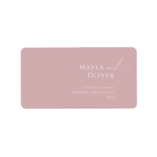 Étiquette Whimsical Script Rose mariage RSVP Adresse de reto (Devant)