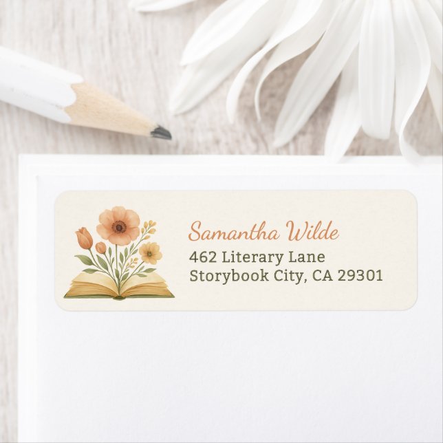 Étiquette Whimsical Storybook Fleur sauvage Chic Adresse de  (En situation)