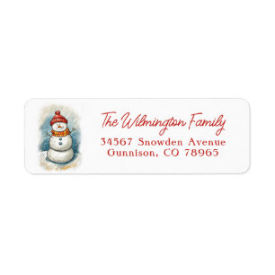 Étiquette Whimsman Snowman en Orange Knit Casquette et Ecarf
