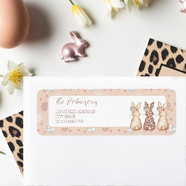 Étiquette Whimssal Floral Bunnies Adresse de retour de Pâque