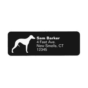 Étiquette Whippet Dog Silhouette Adresse de retour