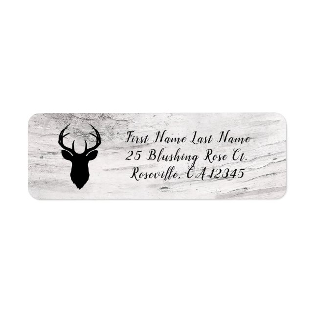 Étiquette White Birch Rustic Country Farmhouse Deer Antlers (Devant)