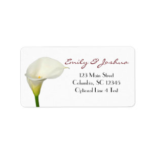 Étiquette White Calla Lily Adresse personnalisée