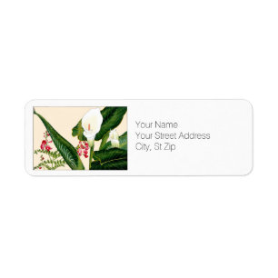 Étiquette White Callalily Flowers Adresse de retour