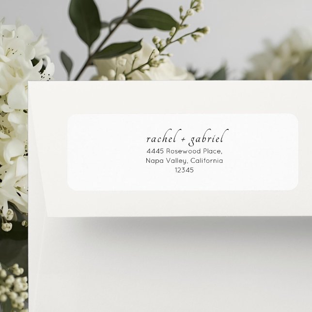 Étiquette White | Chic Simple Clean Wedding (Créateur téléchargé)