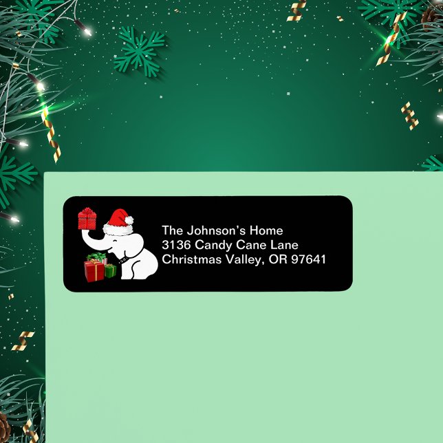 Étiquette White Elephant Christmas Family Return Adresse (White Elephant Christmas Family Return Address Label)