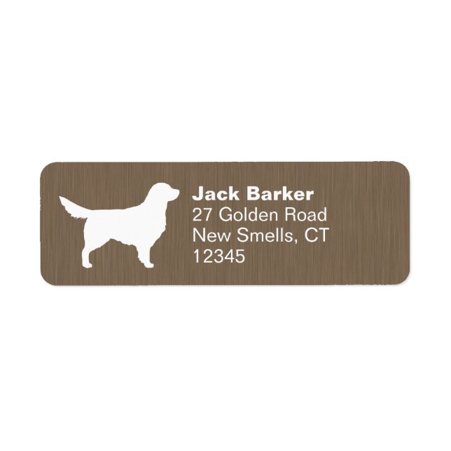 Étiquette White Golden Retriever Dog Silhouette Adresse (Devant)