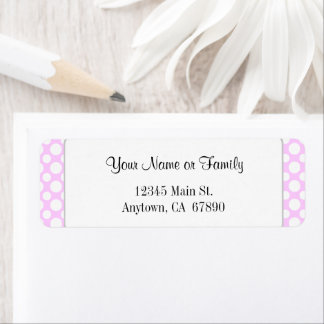Étiquette White Polka Dots on Pink Editable Return Address