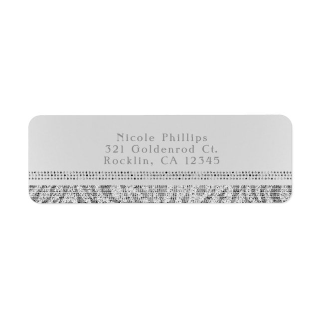 Étiquette White Zebra Sequins Sparkle Glam Party Invitation (Devant)
