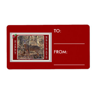 Étiquette Whitetail Deer Happy Holidays Items